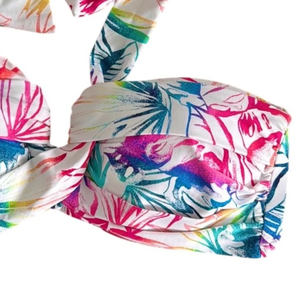 NWOT Tommy Bahama Rainbow Fronds Halter Bandeau Top